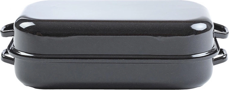 Smaltovaný pekáč s víkem 30 × 17 cm, hladký povrch, 2dílný