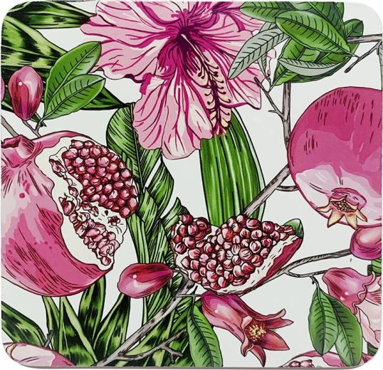 Sada 4 podtácků Hibiskus 10 × 10 cm v dárkové krabičce