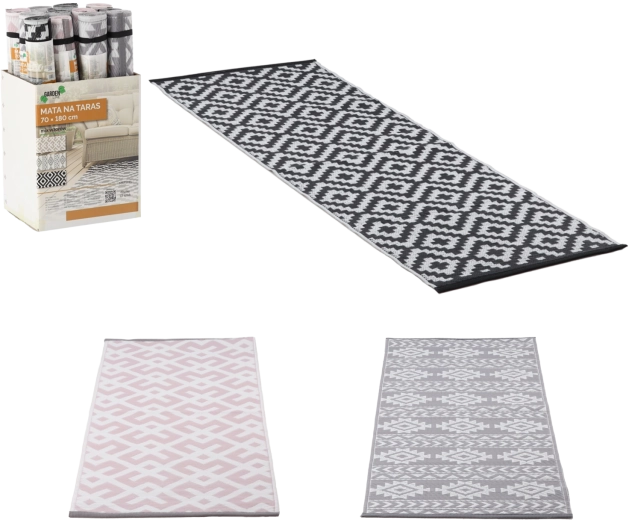 Venkovní běhoun na terasu 70 × 180 cm, mix vzorů