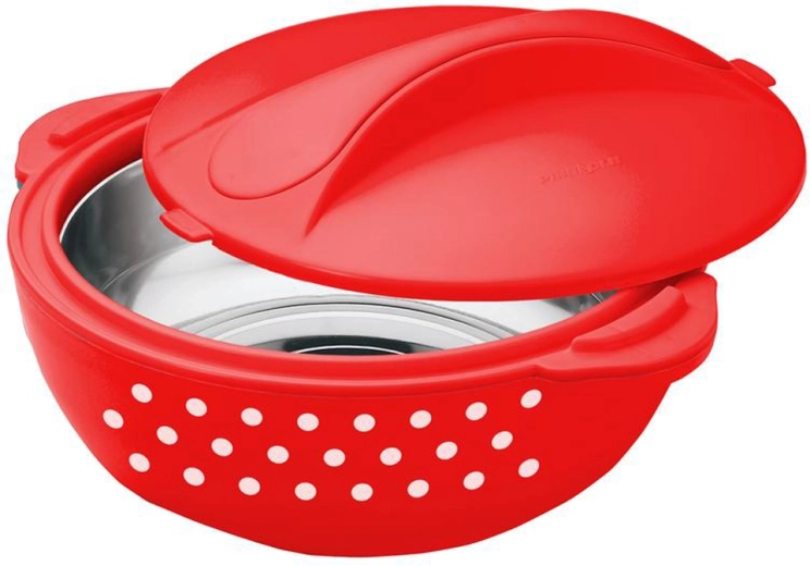 Termohrnec 5 l červený s bílým puntíkem