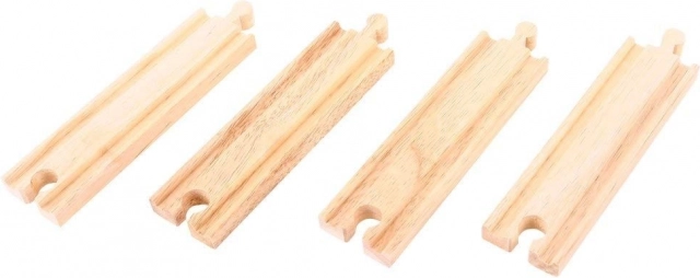 Střední dřevěné rovné koleje Bigjigs Rail 16 cm