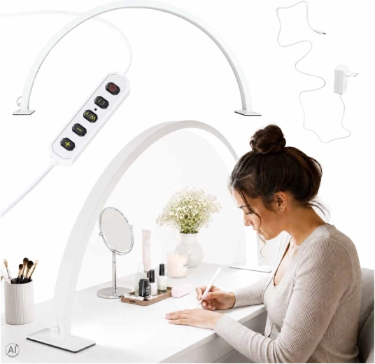 Bezcínová kosmetická LED stolní lampa pro manikúru oblouk bílá
