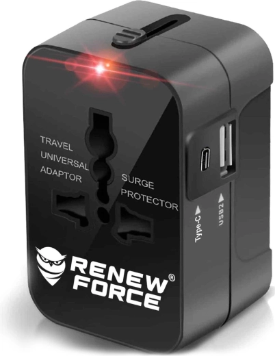 Univerzální cestovní adaptér do zásuvky (US/UK/EU/AU) s USB nabíjením