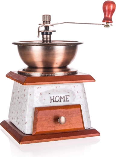 Ruční mlýnek na kávu HOME z keramiky a kovu