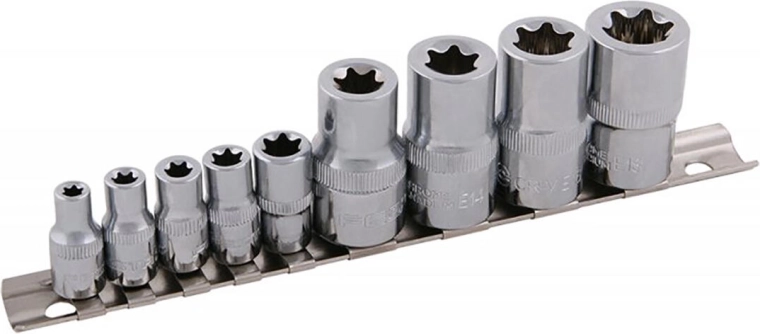 Sada nástrčných hlavic TORX E5–E18 FESTA, 9 dílů