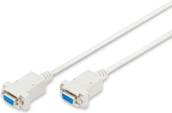 Null modem kabel RS232 D-Sub 9 (samice–samice) 1,8 m šedý