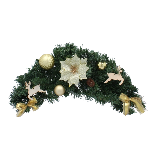 Závěsný vánoční strojek 60 cm ve zlaté barvě