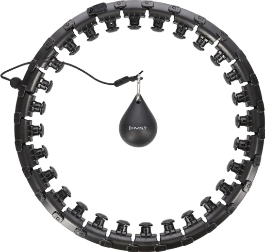 Masážní chytrá obruč se závažím pro zeštíhlení pasu, nastavitelná, černá