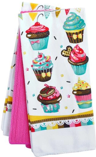 Kuchyňské utěrky TORO dortíky, 38 × 64 cm, sada 3 ks