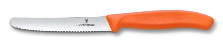 Victorinox Swiss Classic zubatý nůž na rajčata a stolování 11 cm, oranžový