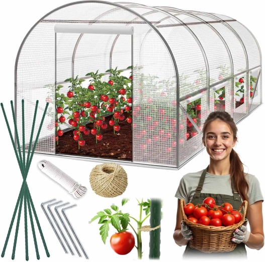 Zahradní fóliovník tunel 2,5 × 4 m bílý 10 m² PLONOS