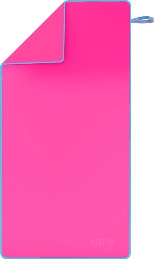 Rychleschnoucí mikrovláknový ručník NILS aqua růžovo-modrý 140 × 70 cm