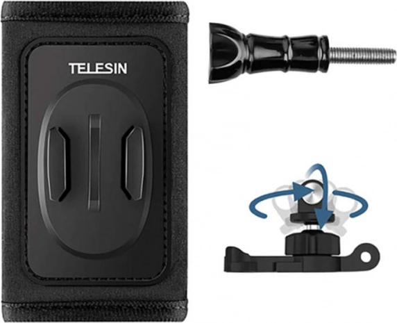 Sada držáku na batoh TELESIN s otočným 360° J‑háčkem pro akční kamery