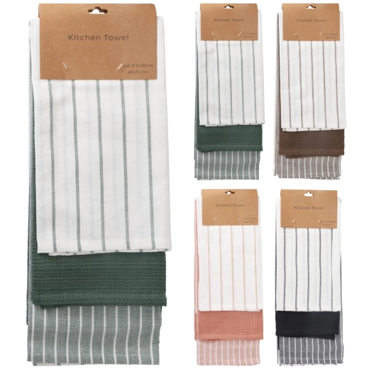 Sada kuchyňských bavlněných utěrek 70 × 45 cm, 3 ks