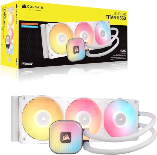 Vodní chlazení procesoru Corsair iCUE LINK TITAN II 360 RX RGB bílé