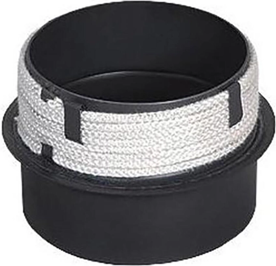 Přechod do komína 180/180 mm s těsnicí šňůrou, délka 160 mm, tloušťka 1,5 mm, černý