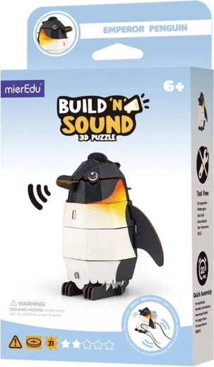 3D puzzle MierEdu Postav a poslouchej – tučňák