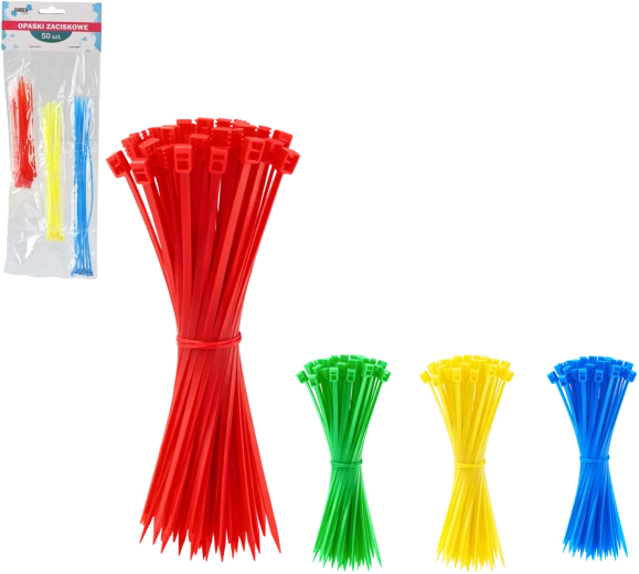 Sada 50 jednorázových stahovacích pásků na rostliny, barevné