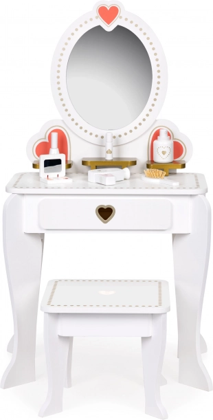 Velký dřevěný dětský toaletní stolek s zrcadlem pro dívky od ECOTOYS