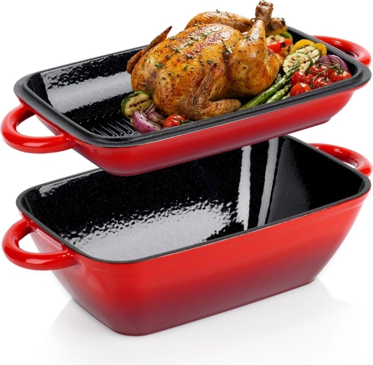 Litinová smaltovaná pekáčová sada 2v1 s víkem CAST ENAMEL 3,5 / 1,5 l