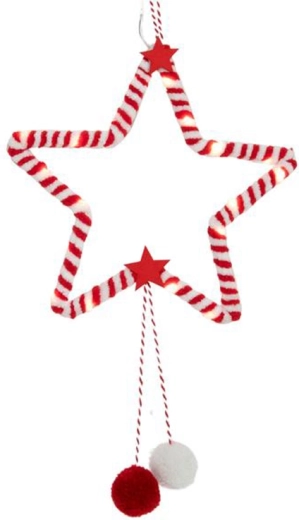 Světelná hvězda s časovačem, 20 LED, 20 cm