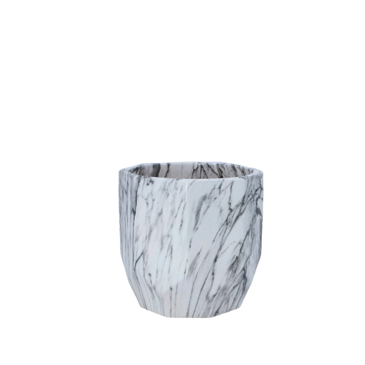 Keramický obal na květináč s mramorovým efektem 14,5 × 14,5 × 14 cm