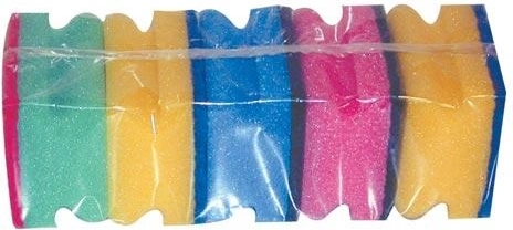 Tvarovaná houbička na nádobí 8,5 × 7 × 4,5 cm, mix barev (5 ks)