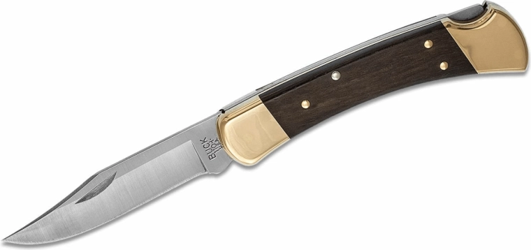Buck 110 Hunter Lockback zavírací kapesní nůž 9,5 cm, eben + kožené pouzdro