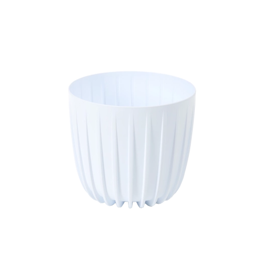 Nízky květináč Mira 160 bílý