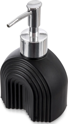 Skleněný dávkovač na mýdlo, černý, 180 ml
