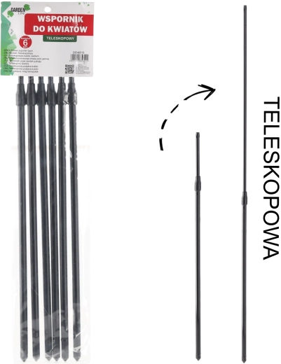 Sada 6 teleskopických podpěr pro rostliny