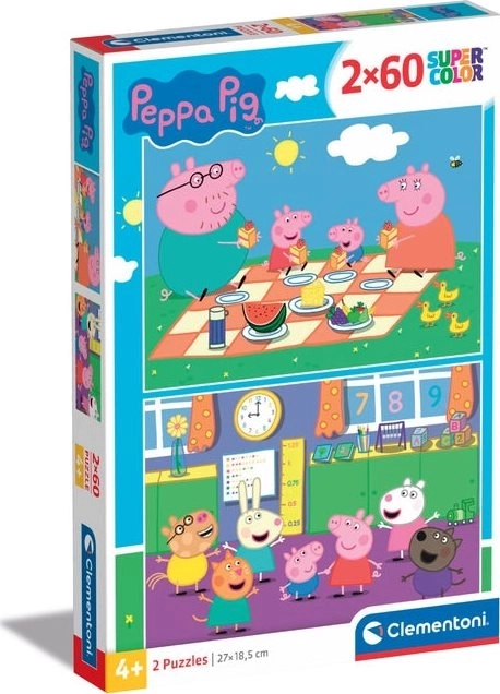 puzzle prasátko peppa 2×60 dílků clementoni