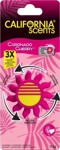 Osvěžovač do auta na mřížku CALIFORNIA SCENTS Coronado Cherry s rotačním mechanismem