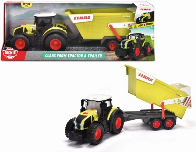 Traktor s vyklápěcím přívěsem CLAAS 64 cm se světly a zvuky