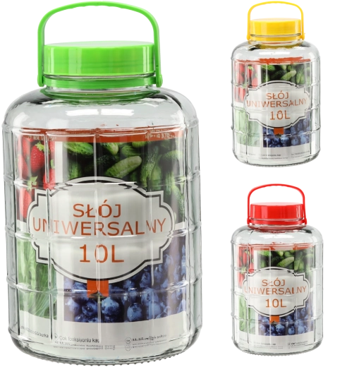 Skleněná nádoba 10 l s plastovým víčkem