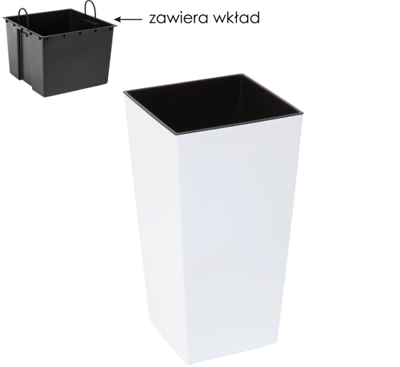 Květináč Finezja s vložkou 30 × 30 cm bílý lesk