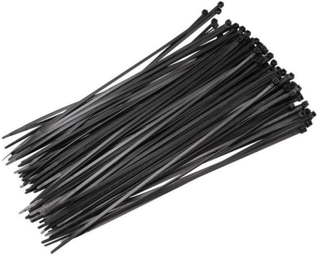 Zdrhovací pásky 4,8 × 450 mm černé, 100 ks