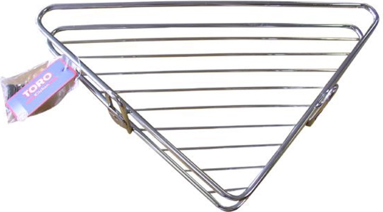 Rohová koupelnová polička 34 × 25 × 4 cm, pochromovaný kov