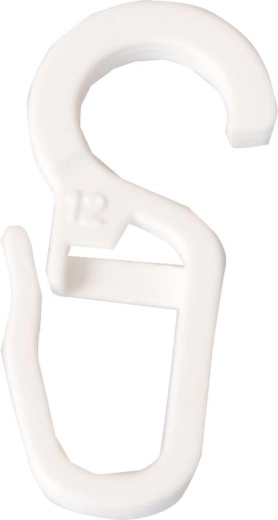 Velké plastové háčky na záclony, bílé (10 ks)