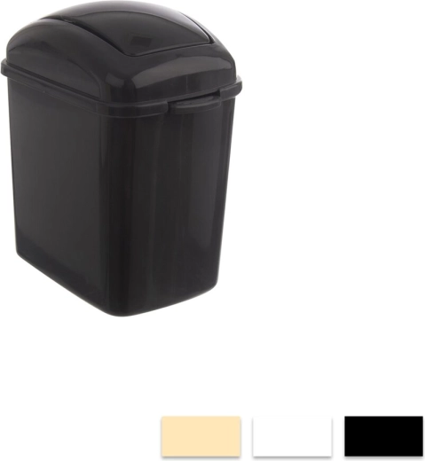 Mini hranatý odpadkový koš s kolébkovým víkem 1,17 l (barevný mix)