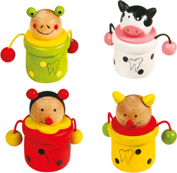 Dřevěné krabičky na zoubky Zvířátka 4 ks