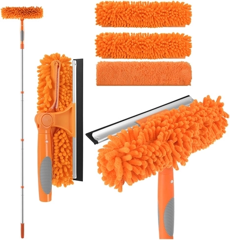 Teleskopická myčka oken 3v1 RUHHY 1,8 m se stěrkou a mikrofázemi