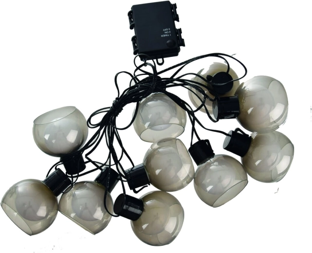 LED světelný řetěz se skleněnými krytkami, žluté světlo, 2 m, 10 LED