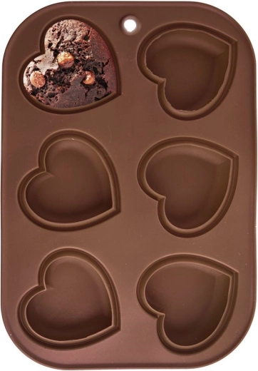 Silikonová forma na muffiny srdce, 6 ks – ORION