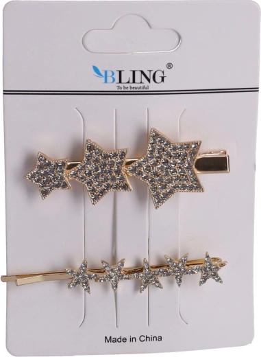 Sponky do vlasů BLING – zlaté, sada 2 ks