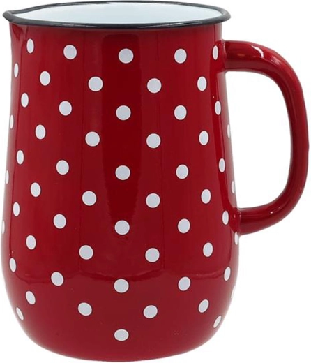 Smaltovaný džbán 2,5 l s puntíky červený TORO