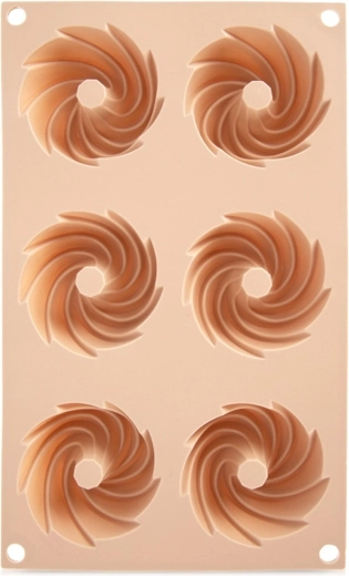 Silikonová forma na muffiny a mini bábovičky s komínkem, béžová 28 × 17 × 3 cm