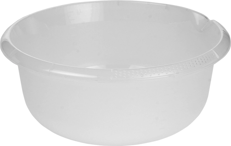 Transparentní kulatá miska s výlevkou 36 cm, 9 l