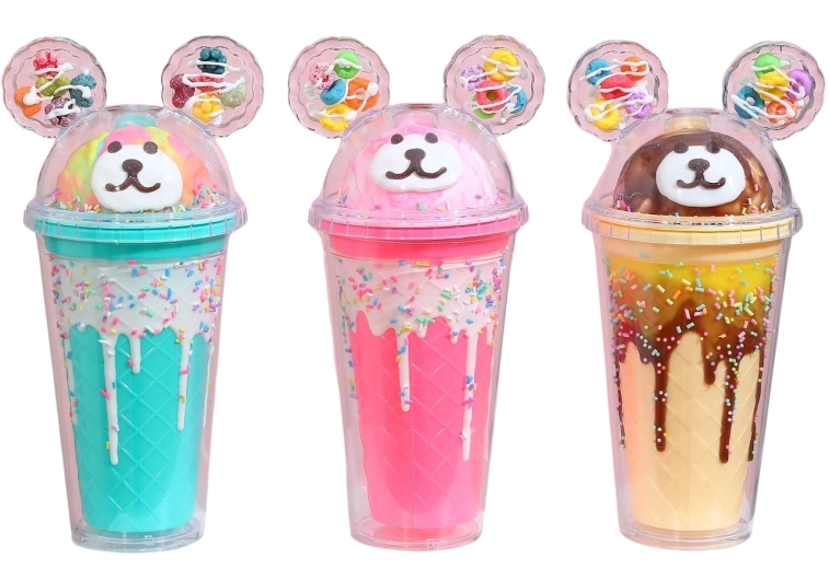 Kelímek s víčkem a brčkem Medvídek 480 ml (více variant)