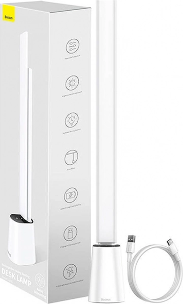 Skládací stolní LED lampa BASEUS Smart Eye, dobíjecí, bílá